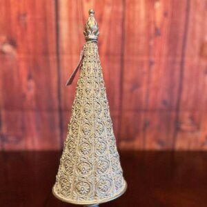 Vintage style Ornate Gold Plaster Decorative Cone Tree  Intricate Floral Pattern